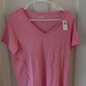 Old Navy Pink V-Neck Short Sleeve Tee
